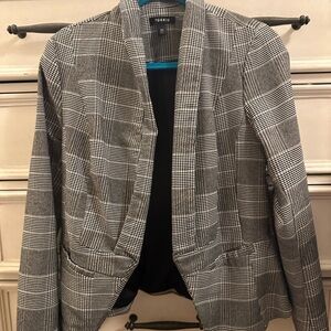 Torrid Gray Plaid Blazer with Notched Lapels